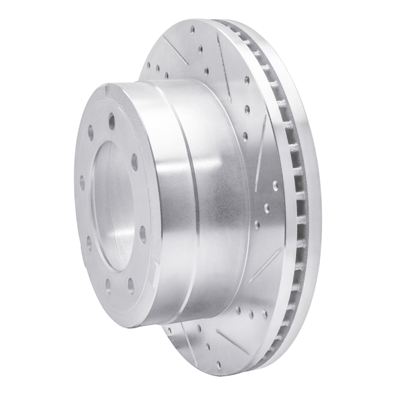 Ford F-350 Super Duty Brake Rotor (1) - Rear Right - R1 Concepts - Drilled & Slotted - Silver - `11-`22